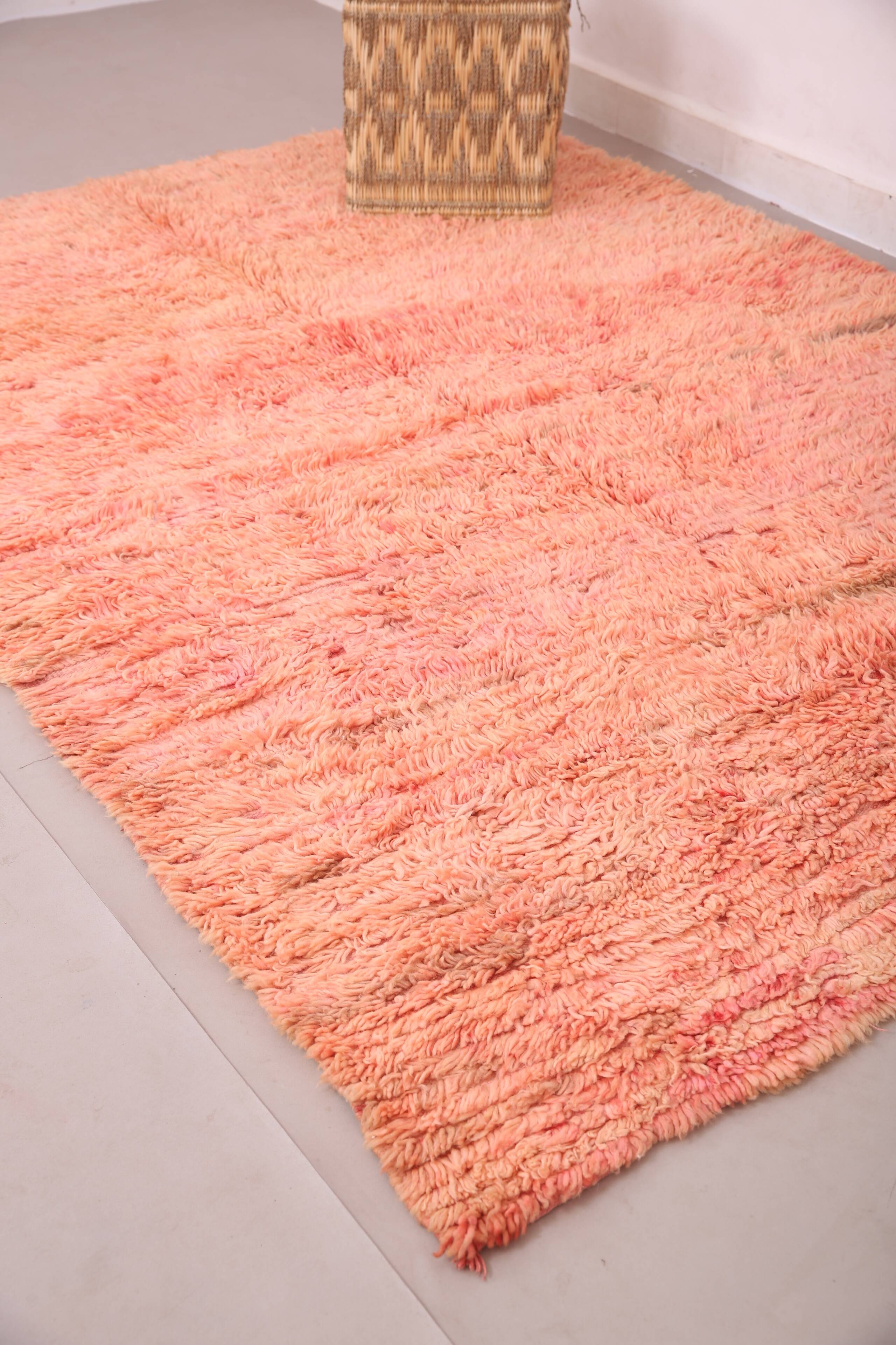 Vintage Moroccan rug 175 x 246 cm - Handmade Berber Rug - Pink Wool Rug