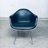 Mid-Century Black Leather Dax Armchair by Charles & Ray Eames for Herman Miller, 1960s