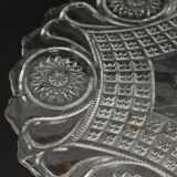 Support à gâteau Art déco transparent Support à gâteau en verre pressé à motif étoile