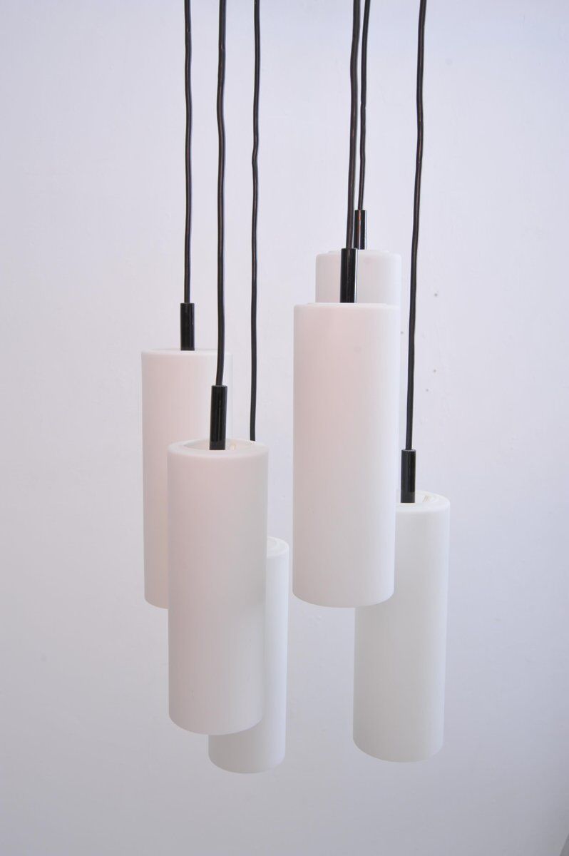 Cascade Ceiling Lamp with 6 Glass Tubes by Staff Leuchten, 1970s