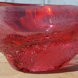 Empty pink blown glass pocket