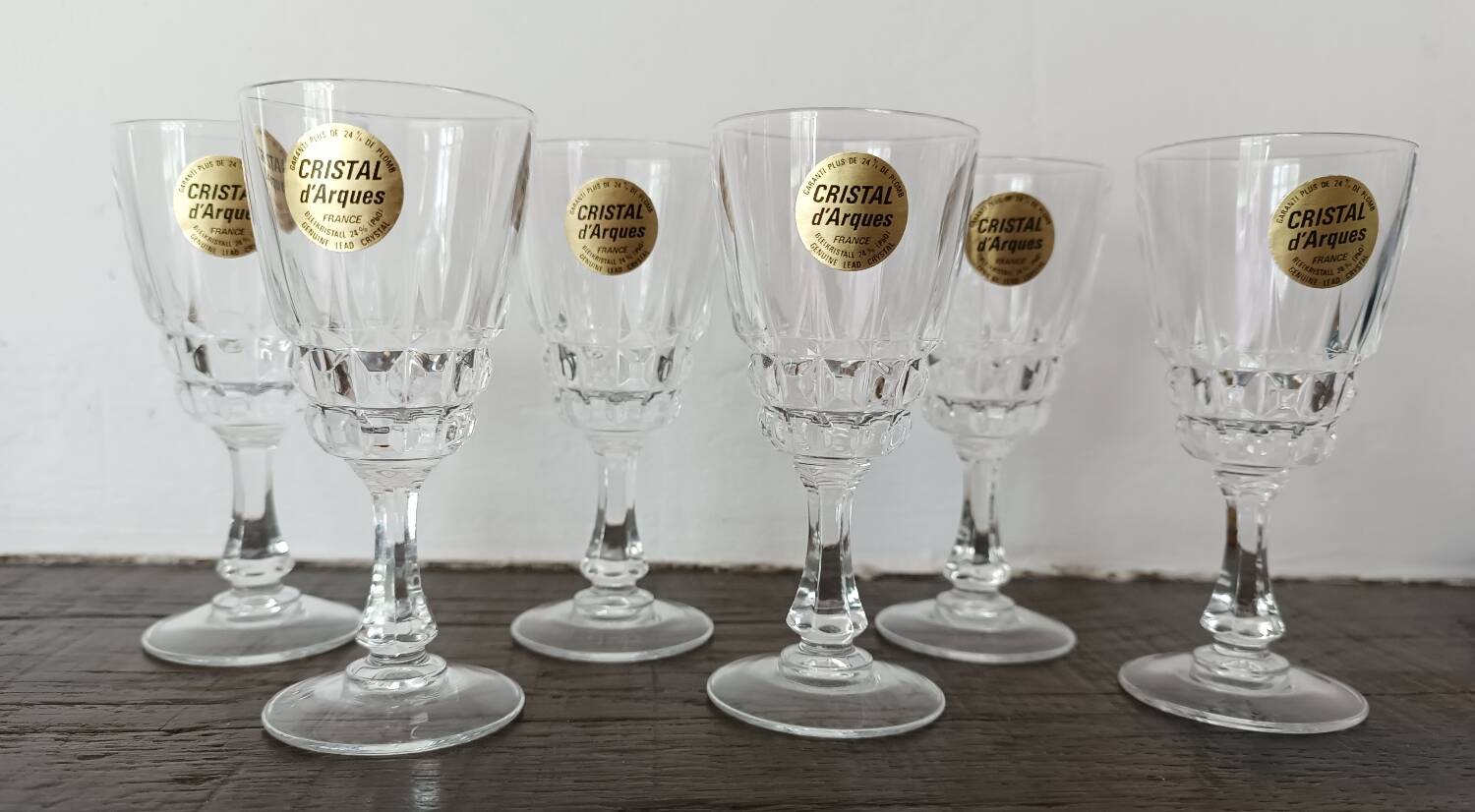 6 liqueur glasses in Arques crystal Pompadour model - Lot 2