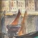 Painting painting 1935 Dunkirk Cottin marine port