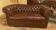 canapé chesterfield 2 places en cuir brun