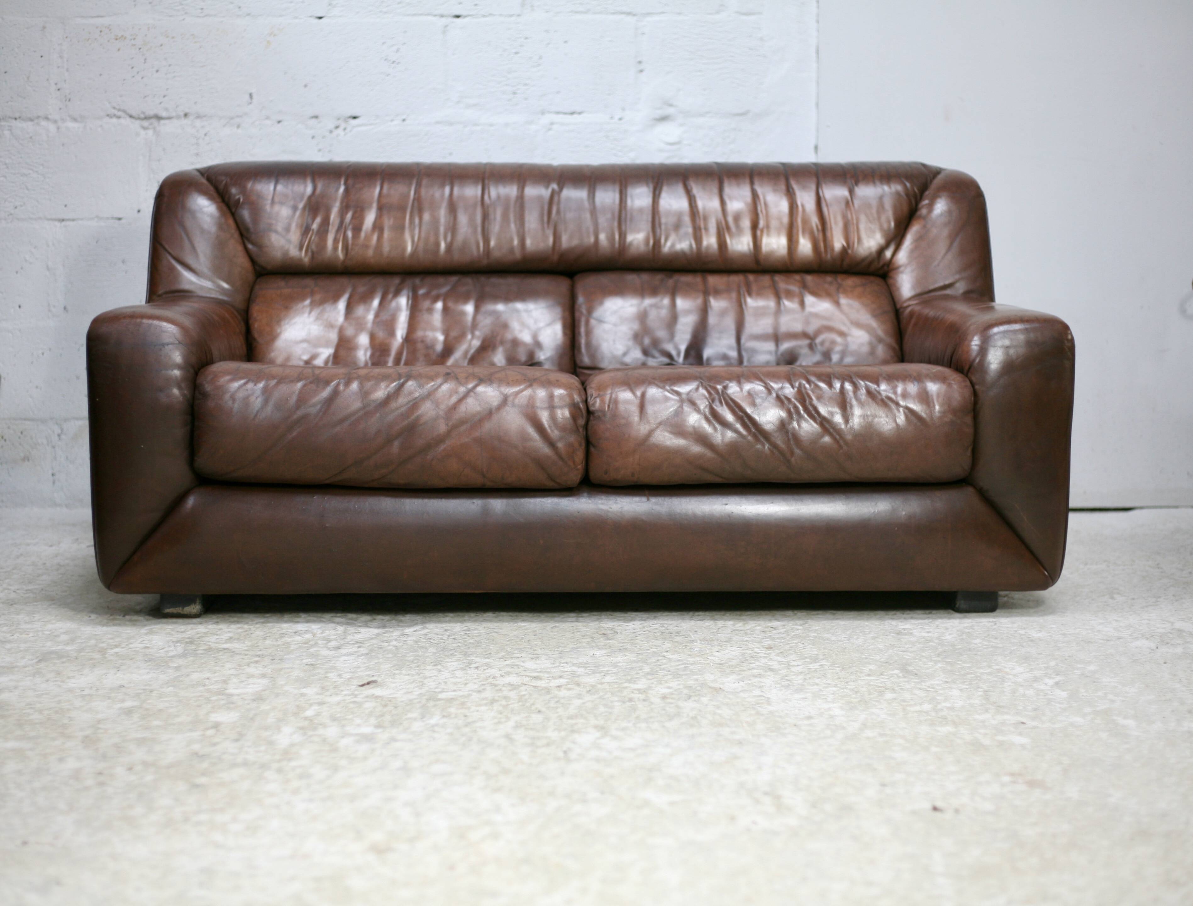 De Sede DS 43 sofa. 2 seats, leather, Switzerland, circa 1970