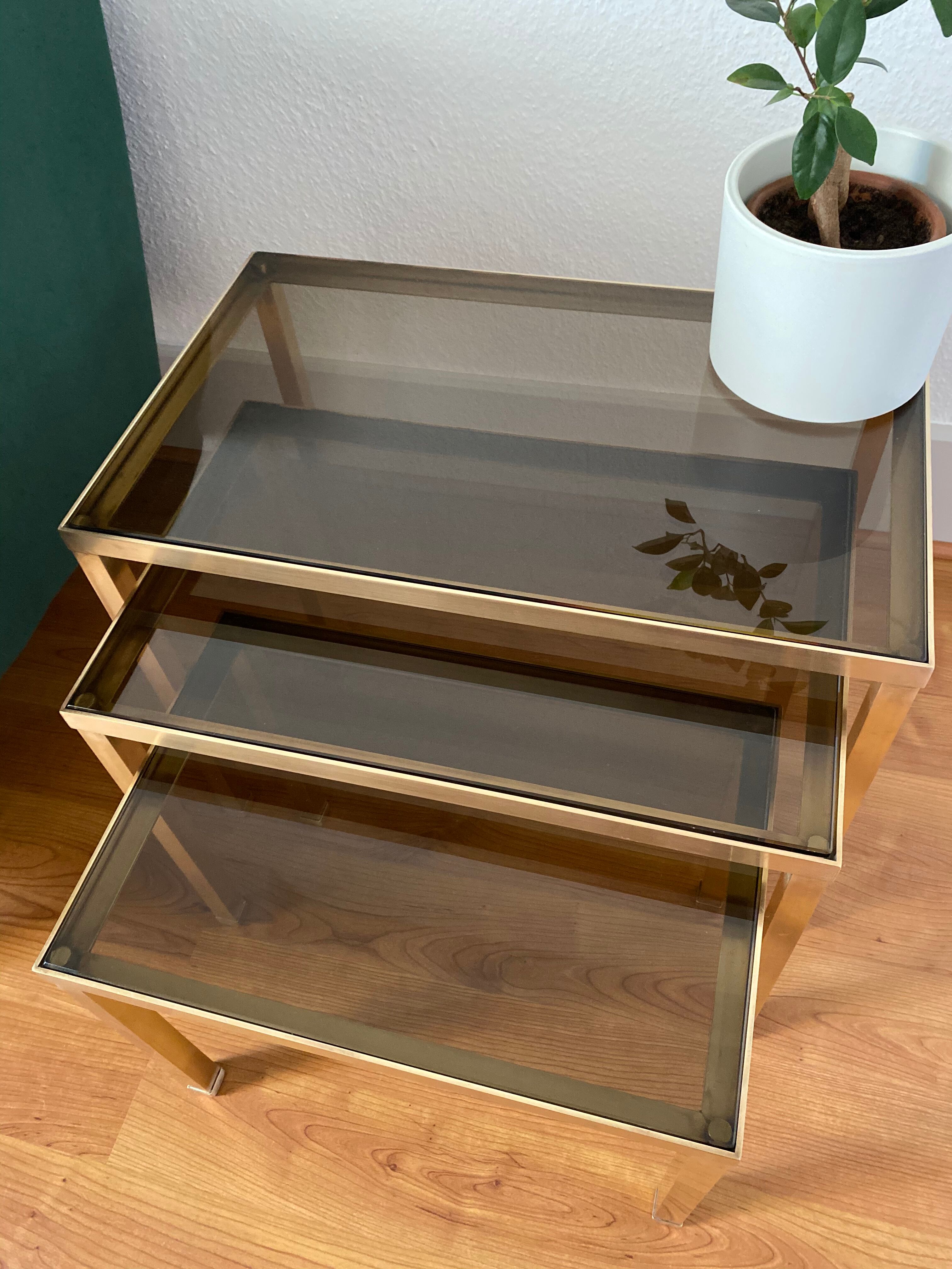 Brass pull out tables