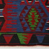 5x10 Blue & Red Vintage Kilim Rug, 154x305Cm