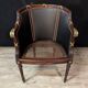 Louis XVI style office chair in mahogany and gilded bronze