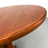 Danish Round Extendable Dining Table in Teak, 1970s
