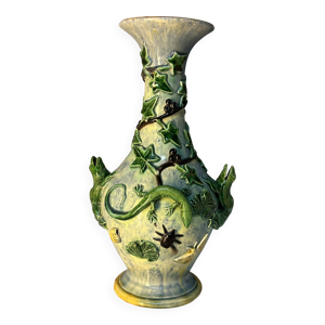 Vase Majolica Palissy, - victorienne