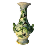Majolica Palissy vase, dating from the Victorian era circa 1890