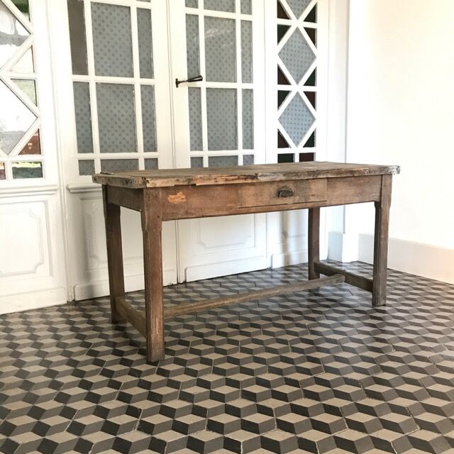 Old wooden farm table