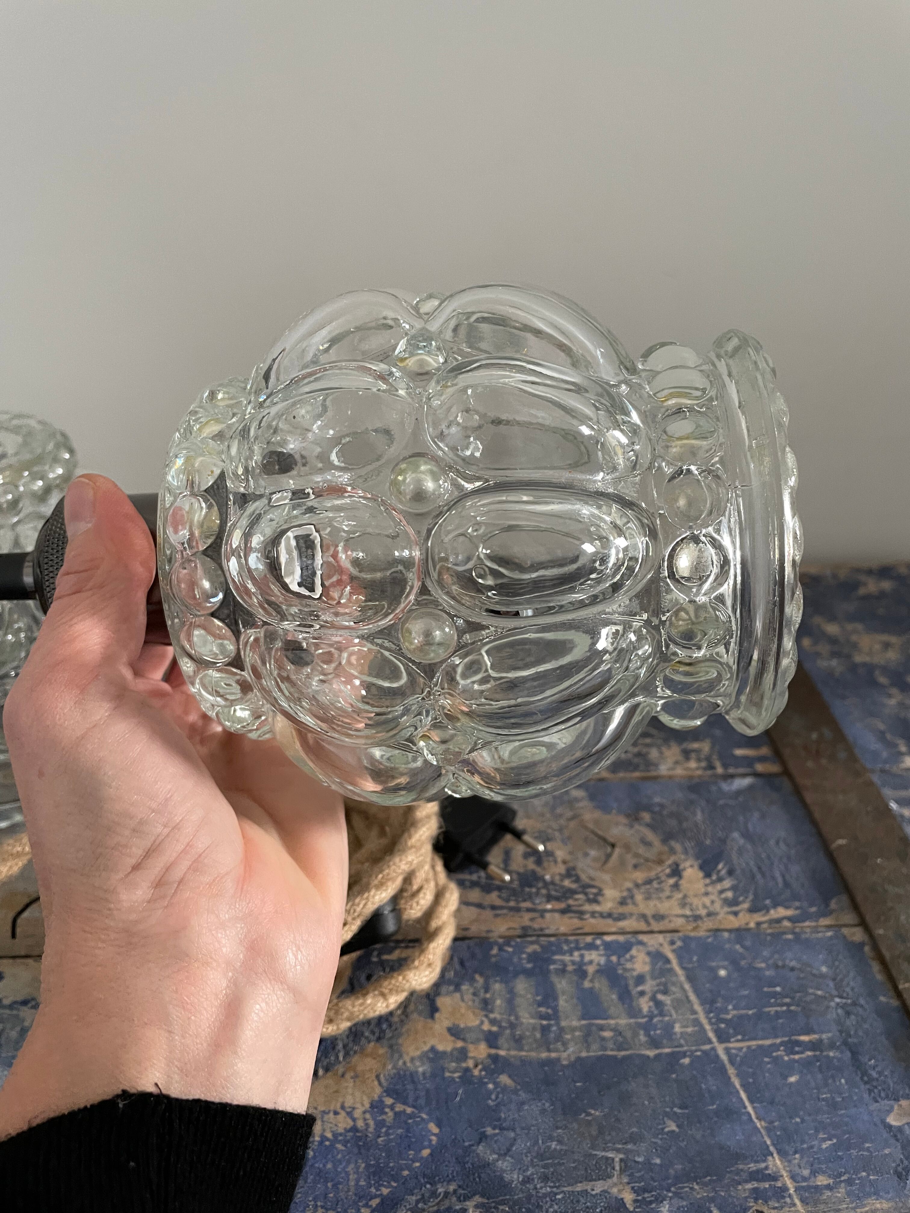 Set of two glass walking lamps