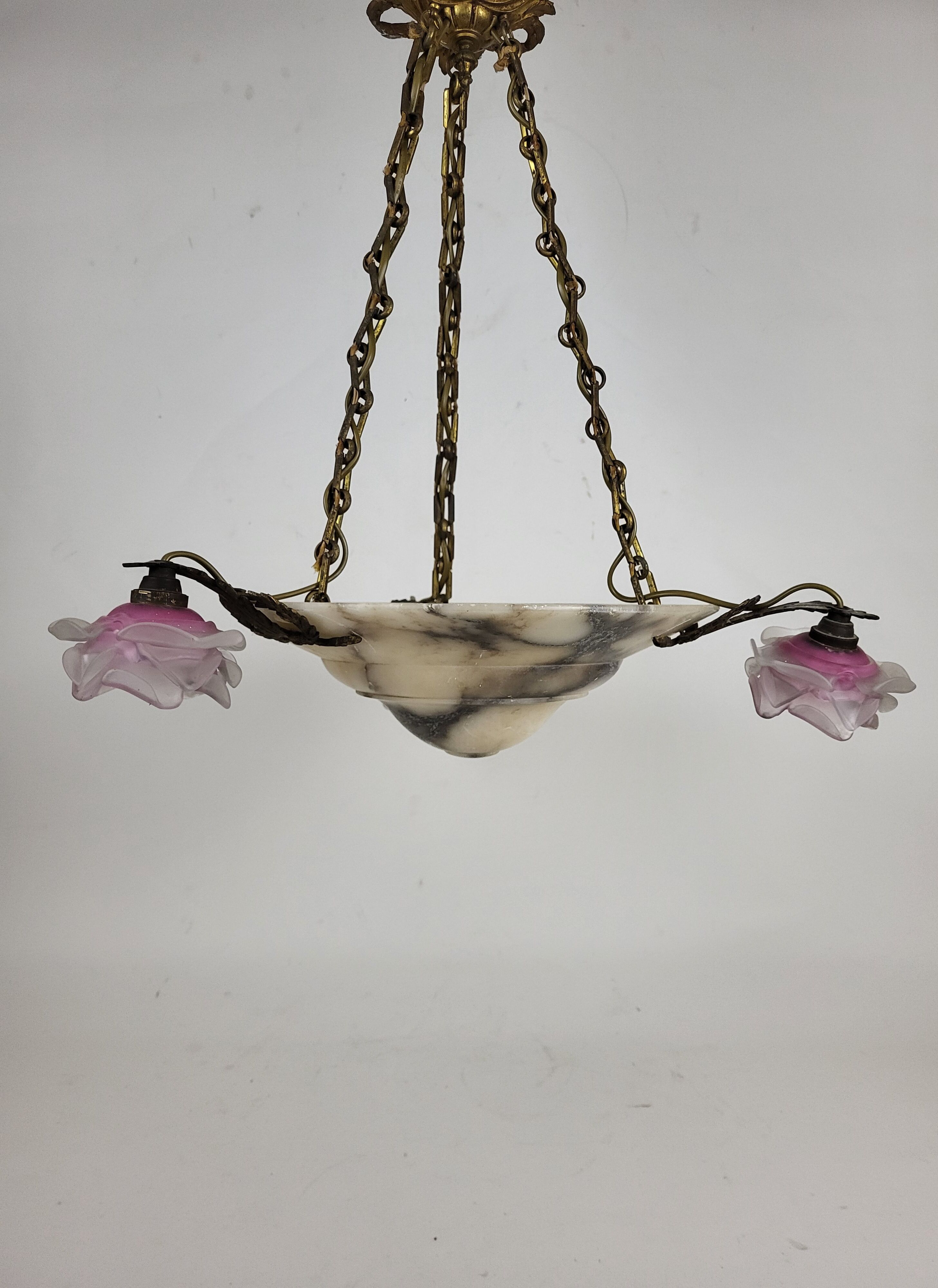 Art deco marble pendant chandelier