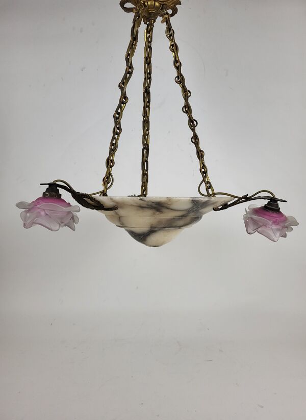 Lustre suspension art déco en marbre