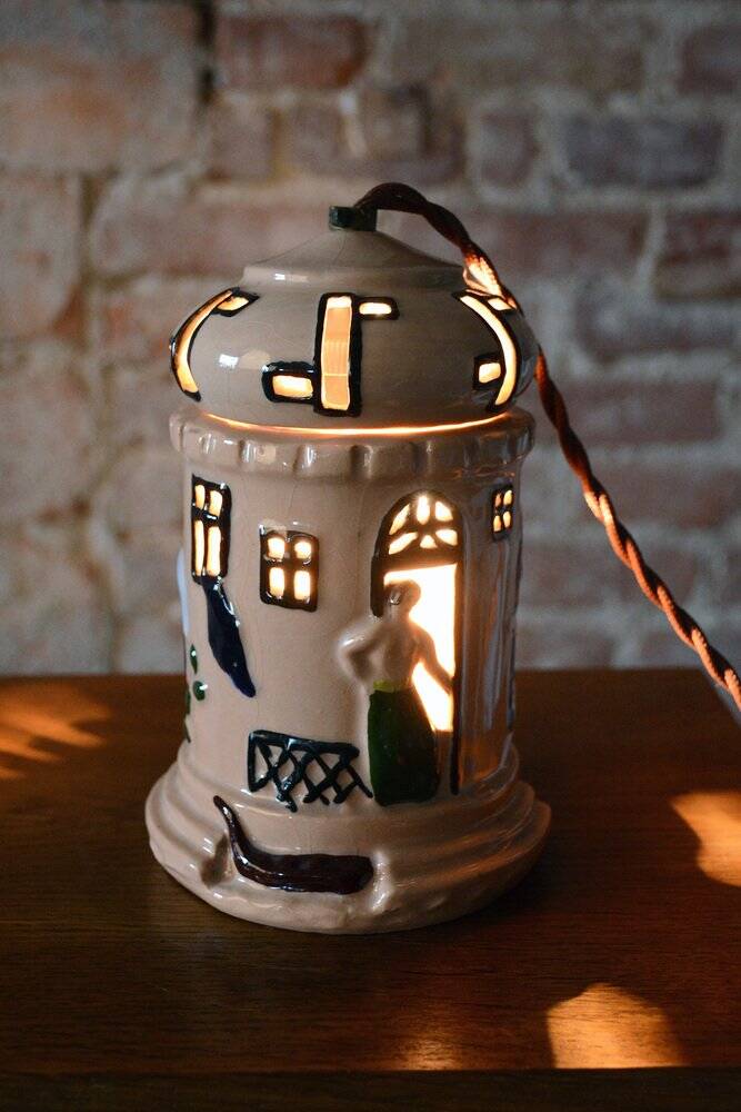 Mid-Century Table Lamp in Ceramic, France, 1980s