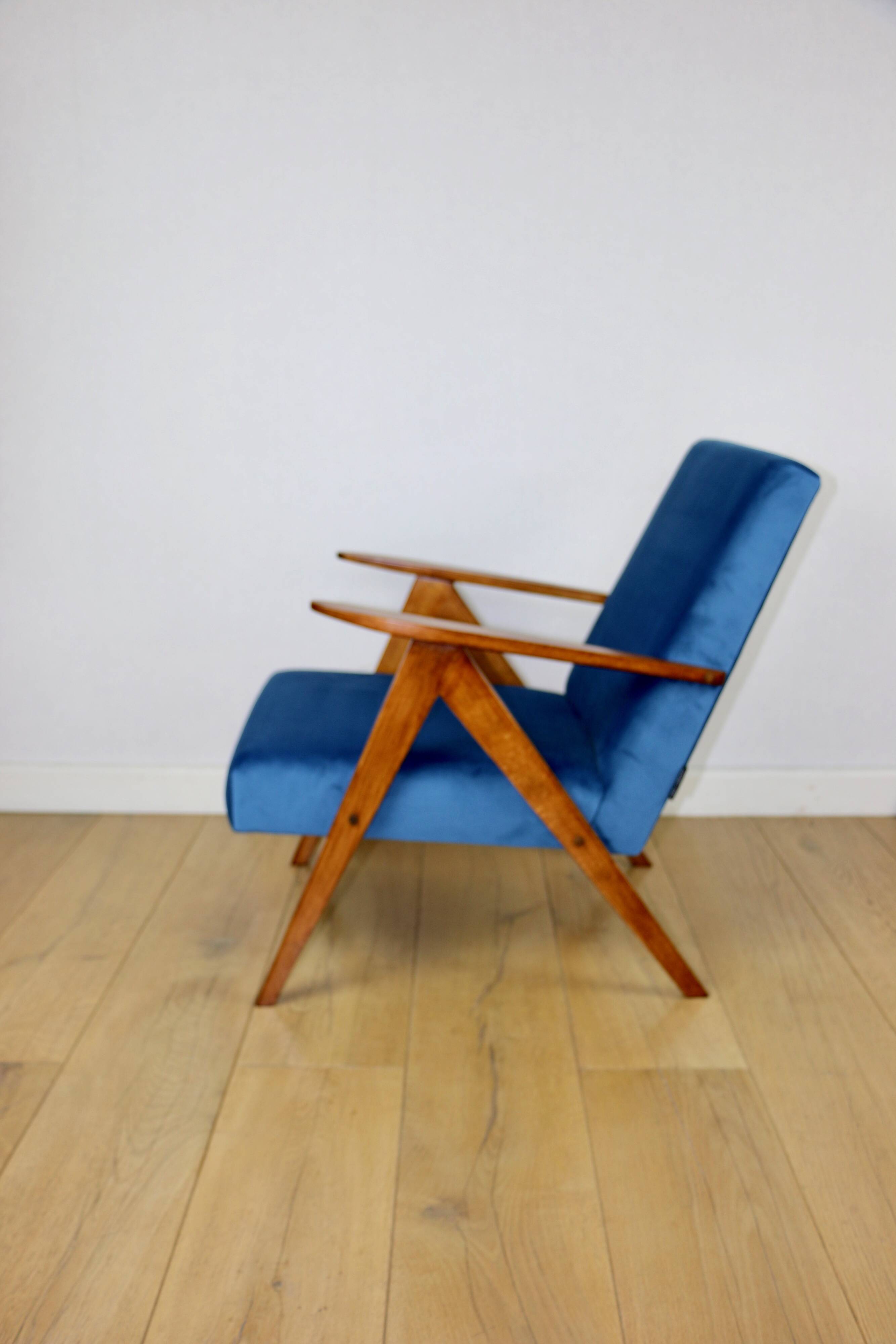B-310 VAR armchair sea blue blue velvet - 2 pieces available