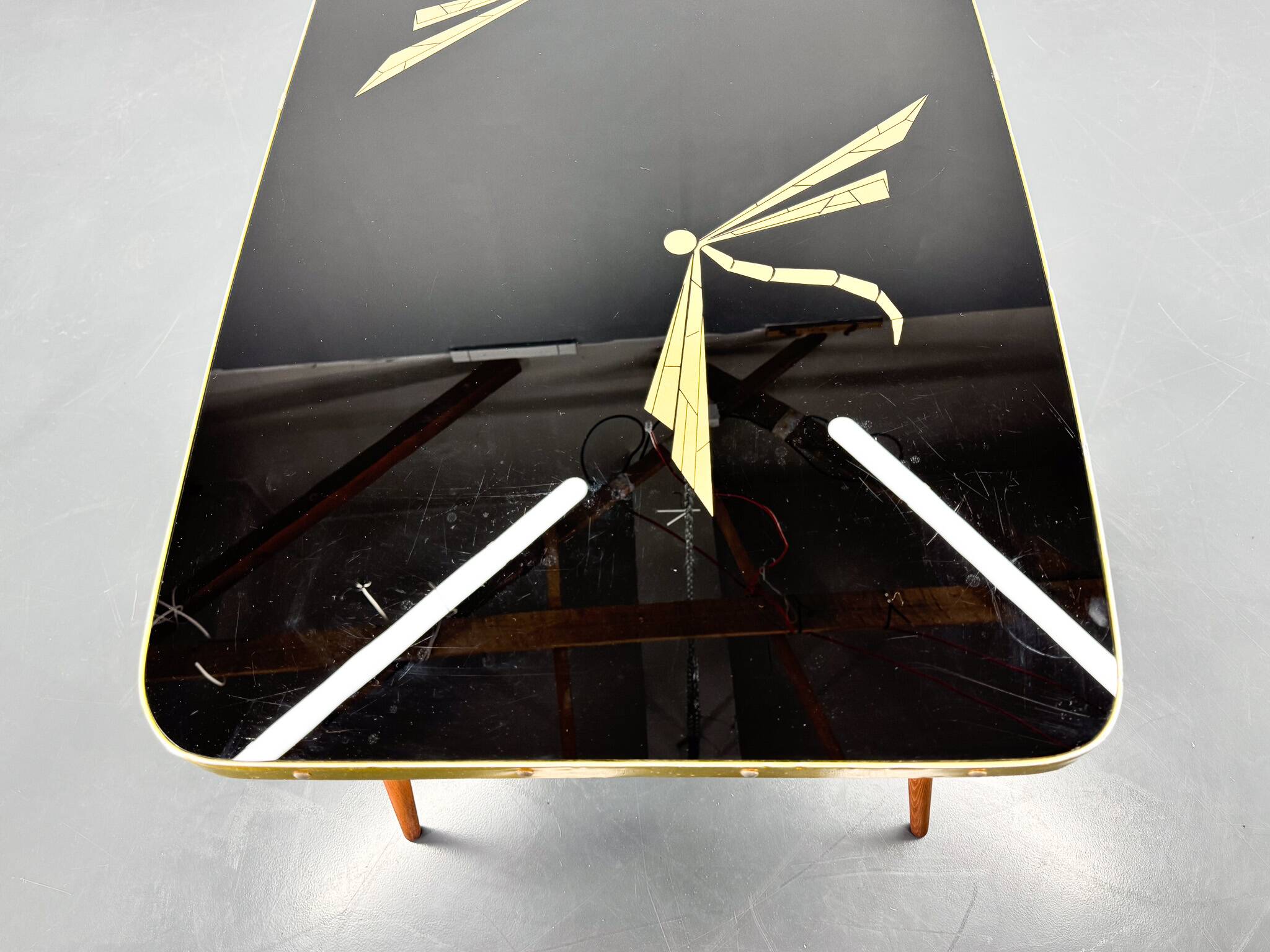 Table basse en verre du milieu du siècle, fabriquée en Allemagne, 1960