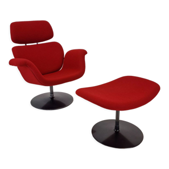 Big Tulip Chair and Ottoman by Pierre Paulin for Artifort, 1980s