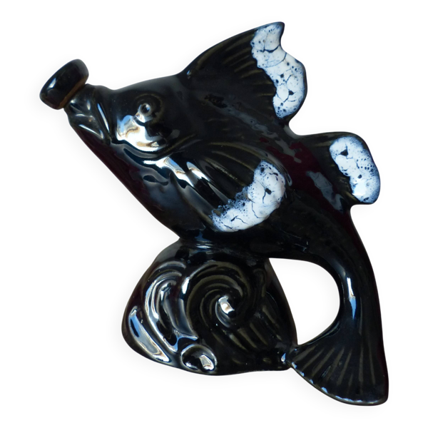 Pichet zoomorphe poisson, pichet en céramique poisson poterie vintage