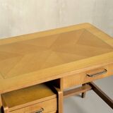Oak and leather desk, France 1955