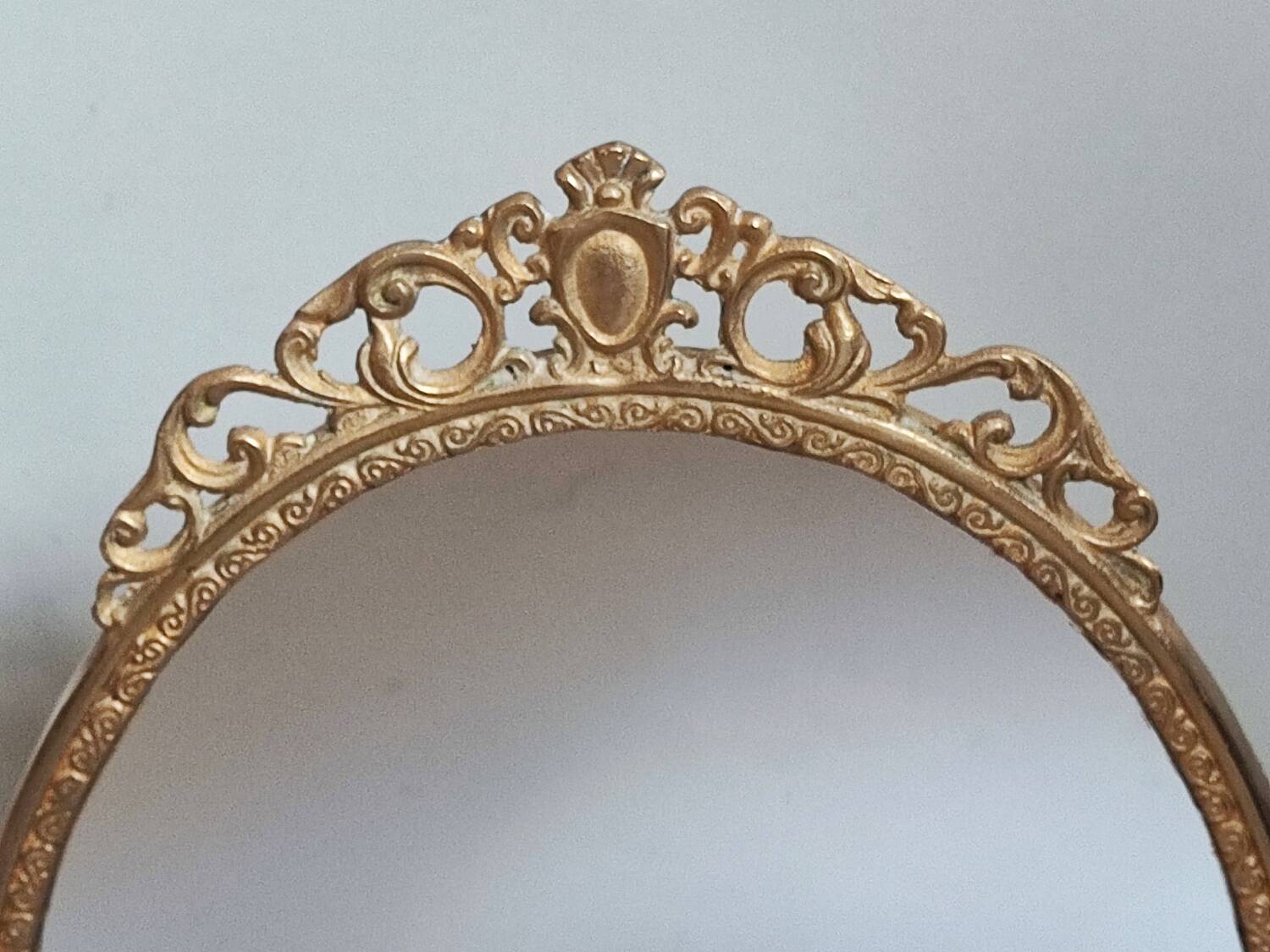 Brass table makeup mirror
