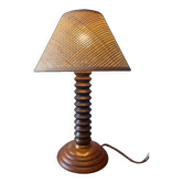 Lampe à poser pied bois sculpté