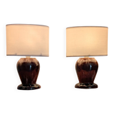 Paire de lampes de chevet en céramique, années 70