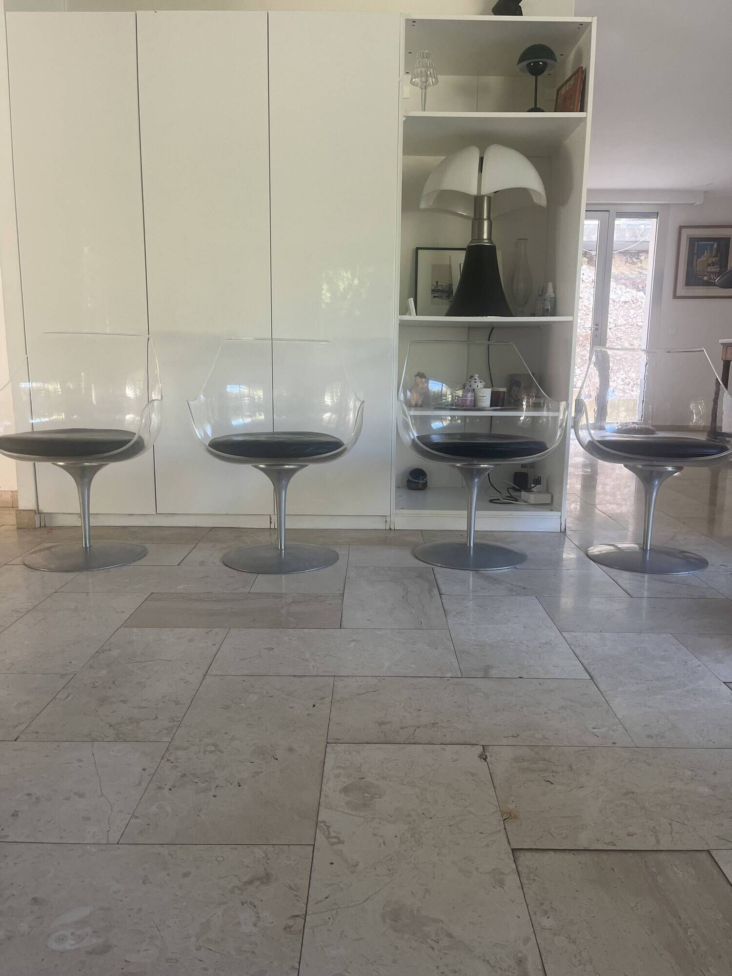 Set of 4 "Champagne Chair" chairs by E & E Laverne – Formes Nouvelles - 60'