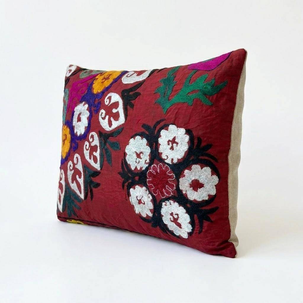 Housse de coussin brodée vintage 51x71 cm