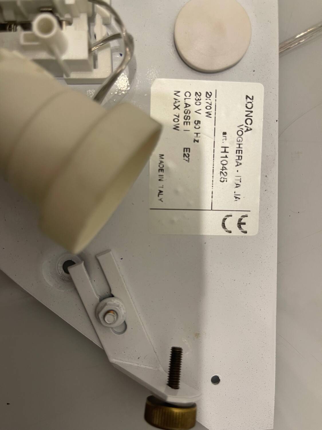 Set of 2 White Marbled Glass Wall Sconces by Zonca, Italy, 1980s