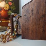 Vintage wooden table dressing table mirror 28x67cm