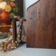 Vintage wooden table dressing table mirror 28x67cm