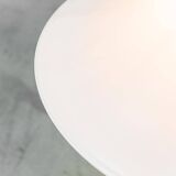 White glass pendant lamp 1970s vintage modernism