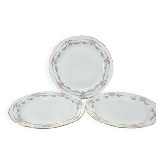 Lot trois plats porcelaine de limoges de style  louis xvi