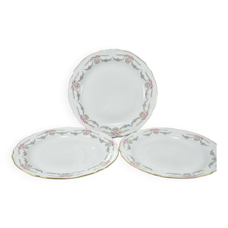 Lot three limoges porcelain dishes in louis xvi style