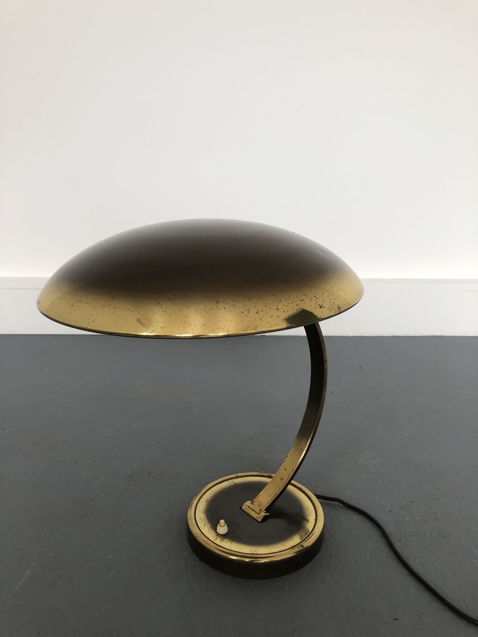 Brass bauhaus desk lamp 6751 by christian dell for kaiser leuchten, 1930s