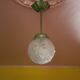 Art deco pendant lamp, art deco molded glass ball suspension, ceiling lamp, 30's
