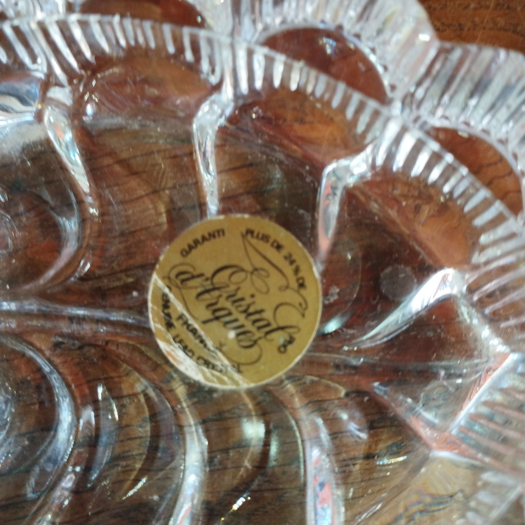 Vide poche en cristal d'Arques - feuille
