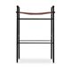 Set de 5 tabourets de bar artisans contemporains Cuir cognac et métal de caoutchouc noir