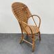 Set consisting of a table and three chairs made of chestnut slats from the 1950s/60s.