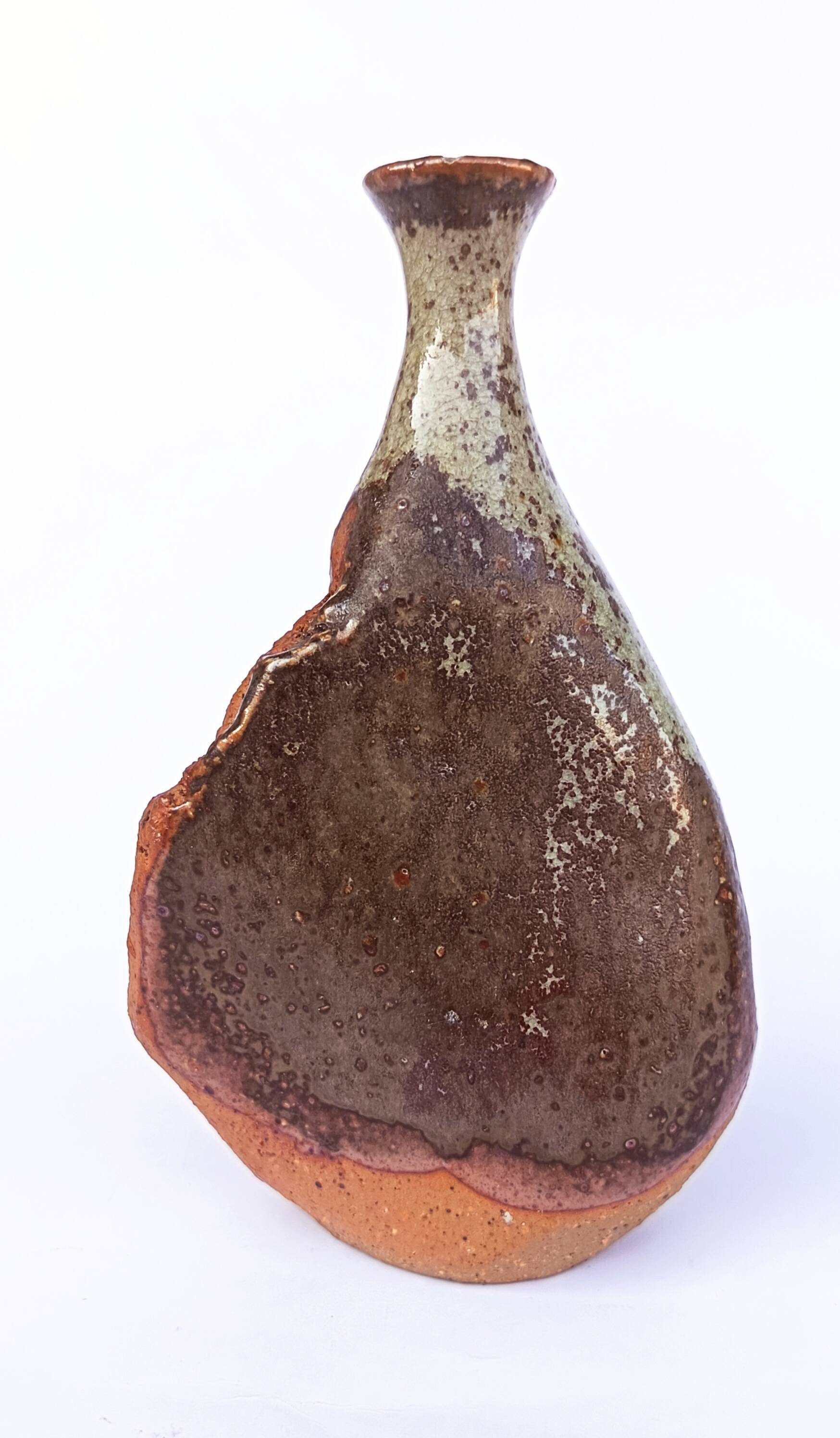 Organic stoneware vase-sculpture signed