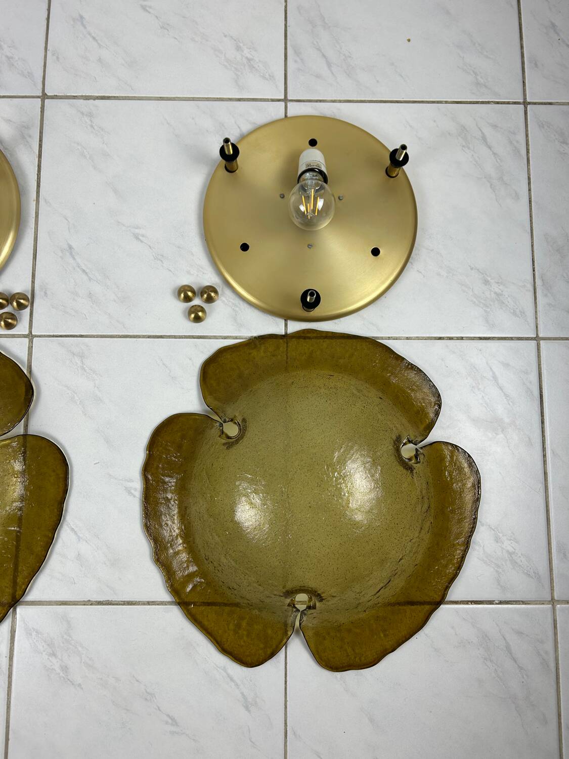 Vintage set of two Peill and Putzler ceiling lamps