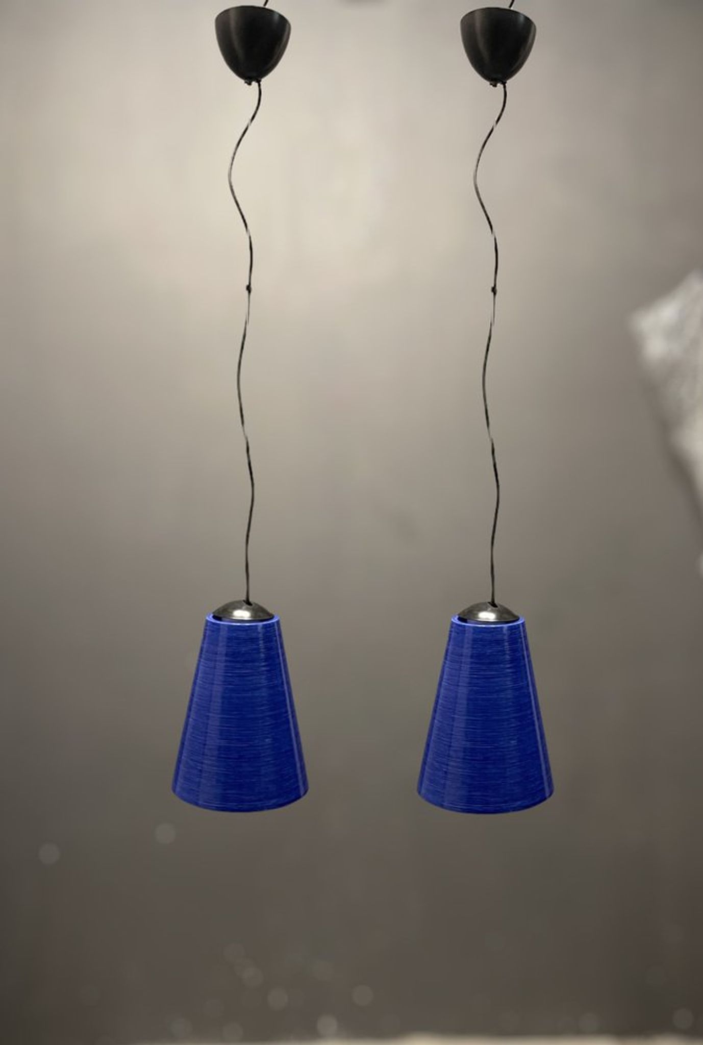 Mid-century italian murano glass light pendants, set of 2