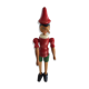 Pinocchio large red and green wooden articulated