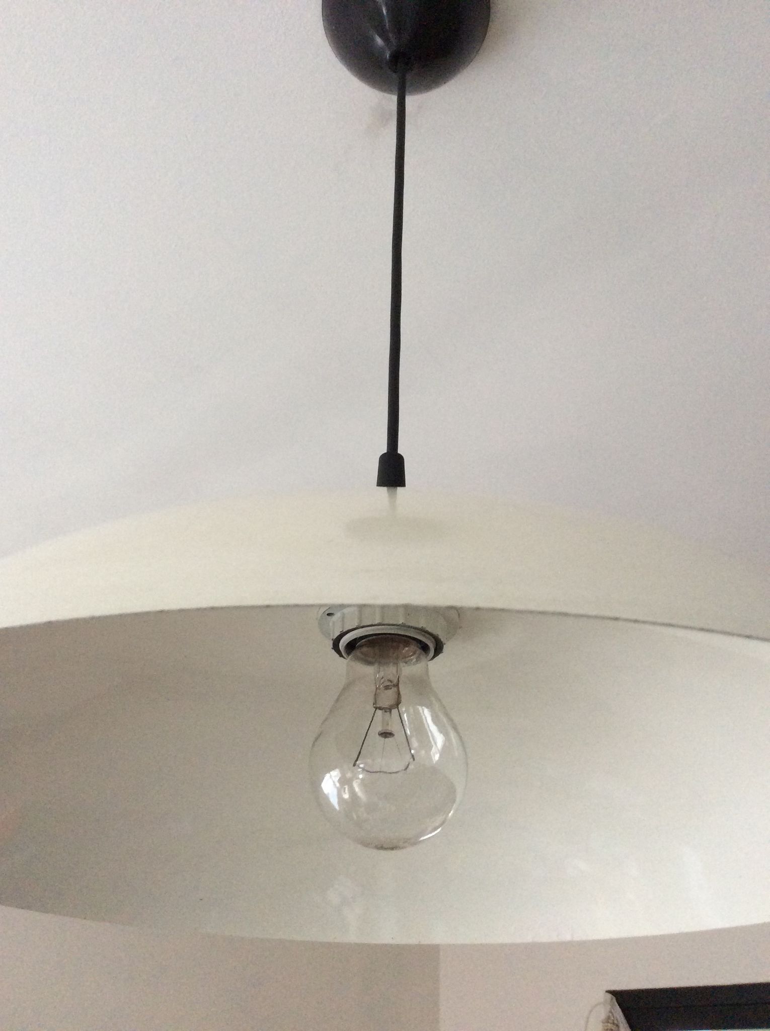 Vintage metal saucer pendant lamp from the 70s
