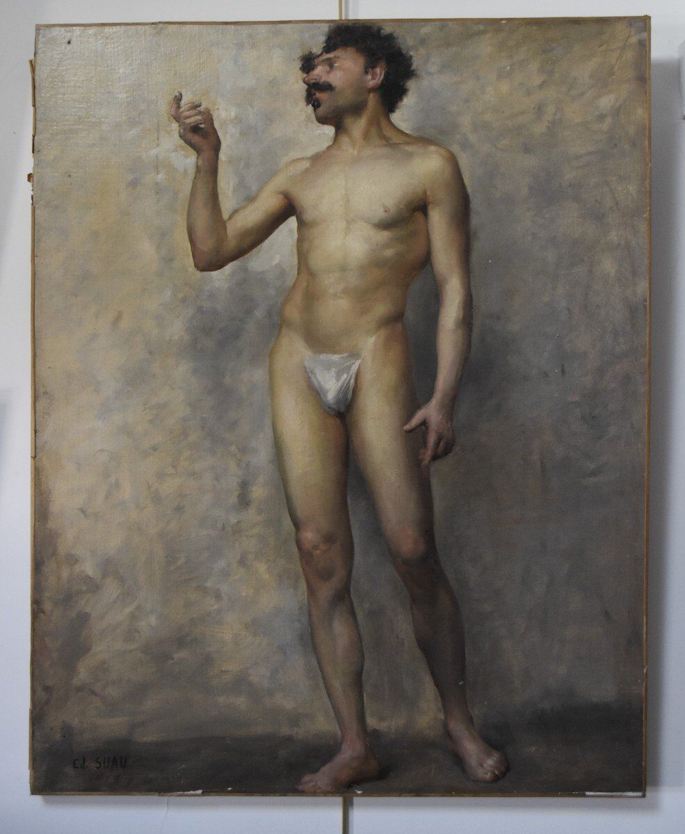 Edmond Suau (1871-1929) An Academy, Oil on Canvas Signed