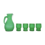 Pitcher and 4 vintage glasses