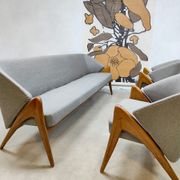 Midcentury scandinavian design lounge set sofa armchairs