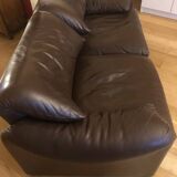 2-seater Maralunga leather sofa from Cassina